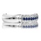 Diamond and Sapphire Striped Huggie Earrings in 14K White Gold. Side view