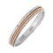 Diamond Double Rope Edge Wedding Band 3mm Wide. Certified 585 (14kt) Rose and White Gold