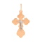 Trefoil Orthodox Cross for Him and for Her. Certified 585 (14kt) Rose and White Gold