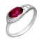 Rhodolite-garnet and Diamond Ring. 585 (14kt) White Gold