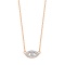 'An Evil Eye Protection' Diamond Necklace. Certified 585 (14kt) Rose Gold, Rhodium Detailing