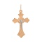 East European Style Passion Cross. Certified 585 (14kt) Rose and White Gold
