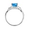 14K White Gold Ring with Swiss Hue Blue Topaz and 6 Diamonds. View 3