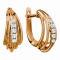 Magnificent Earrings with Graduated Diamonds. Hypoallergenic 585 Rose Gold, Rhodium Detailing