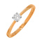 Classic Engagement Ring with 4.2mm Natural Diamond. Hypoallergenic Cadmium-free 585 (14K) Rose Gold