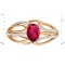 Gorgeous Ring Featuring Oval Ruby and Diamonds - Angle 2