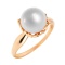 'A Pearl Belle' Ring with 8.9mm White Pearl. Certified 585 (14kt) Rose Gold