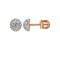 Diamond Dome Stud Earrings. Certified 585 (14kt) Rose Gold, Rhodium Detailing