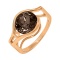 Gold Ring with a 10mm Statement Smoky Quartz. Hypoallergenic Cadmium-free 585 (14K) Rose Gold