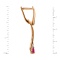 Diamond and Pear-shaped Ruby Dangle Earrings. Hypoallergenic 585 Rose Gold, Rhodium Detailing. View 2