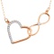 Diamond Heart & Infinity necklace in rose gold. View 2