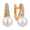 Pearl and Diamond Filigree Arch Earrings. Hypoallergenic Cadmium-free 585 (14K) Rose Gold
