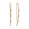Threader Earrings with Hanging Amethysts. Hypoallergenic 585 Rose Gold, Rhodium Detailing