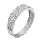 Wedding Ring 5mm Wide Pave with 69 CZ. Certified 585 (14kt) White Gold, Rhodium Finish