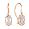 Colorless CZ Kids' Earrings. Certified 585 (14kt) Rose Gold, Rhodium Detailing