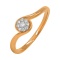 Intriguing Ring with Diamond Cluster. Hypoallergenic 585 Rose Gold, Rhodium Detailing