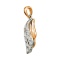 Diamond Stylized Leaf Pendant of Two-tone Gold. Angle 2