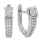 Popular On-trend Earrings with 34 Diamonds. Tested 585 (14K) White Gold, Rhodium Finish