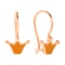 'Crowning Glory' Kids' Earrings with Honey Enamel. Certified 585 (14kt) Rose Gold, Earwire Backs
