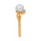 Ring with 7mm Cultured Pearl and 9 Diamonds. Hypoallergenic 585 Rose Gold, Rhodium Detailing. View 4