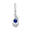 Diamond and Sapphire Teardrop-shaped Pendant. Tested 585 (14K) White Gold