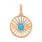 'The Eye of Providence' Pendant with Turquoise. Hypoallergenic 585 Rose Gold, Rhodium Detailing
