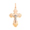 'Eternal Life' Orthodox Crucifux Pendant. Certified 585 (14kt) Rose and White Gold
