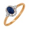 Sapphire and Diamond Ring with Nostalgic Motif. Hypoallergenic Cadmium-free 585 (14K) Rose Gold