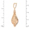 Dimensional Pendant with 24 CZs. Certified 585 (14kt) Rose Gold, Rhodium Detailing. View 3