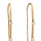 Rose Gold Threader Earrings with Hanging Diamonds - Angle 2