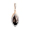 Marquise-shaped Rauh-Topaz Pendant. Certified 585 (14kt) Rose Gold, Rhodium Detailing