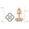 Dimensions of Petal-shaped Ear Studs Featuring 42 Diamonds