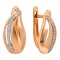 Diamond Freeform English Lock Earrings. Hypoallergenic Cadmium-free 585 (14K) Rose Gold