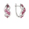 Marquise-shaped Ruby and Diamond Earrings. Certified 585 (14kt) White Gold