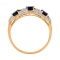 Ring with 10 Diamonds and 3 Oval-cut Sapphires - Angle 4