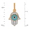 Hamsa Pendant Featuring Evil Eye Symbol. Hypoallergenic Cadmium-free 585 (14K) Rose Gold