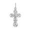 Lady's Ukrainian Style Cross. Certified 585 (14kt) White Gold, Rhodium Finish