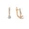 Cubic Zirconia Girl's Earrings. 585 (14kt) Rose Gold, Rhodium Detailing