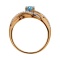 Blue Topaz and Diamond Ring with Artistic Flair. Hypoallergenic 585 Rose Gold, Rhodium Detailing. View 4