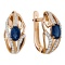 Imaginative Blue Sapphire and Diamond Earrings. Hypoallergenic Cadmium-free 585 (14K) Rose Gold