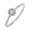 Engagement Ring Featuring 45 Diamonds. Tested 585 (14K) White Gold, Rhodium Finish
