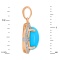 Pendant with Turquoise Cabochon in Diamond Frame - Angle 3