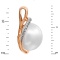 Prestige 10.5mm Pearl and 17 Diamonds Pendant. Hypoallergenic 585 Rose Gold, Rhodium Detailing. View 3
