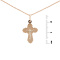 North Russia Style Body Cross. Certified 585 (14kt) Rose and White Gold