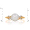 Ring with 8mm Cultured Pearl and 28 Diamonds. Hypoallergenic 585 Rose Gold, Rhodium Detailing. View 2