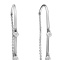 White Gold Threader Earrings with Hanging Diamonds - Angle 2