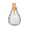 Pendant  with 7.5mm Cultured Pearl and 32 Diamonds. Hypoallergenic 585 Rose Gold, Rhodium Detailing