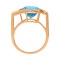 Statement Ring with Blue Topaz Diameter 10mm, Angle 5