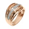 56 Diamonds Ring with Slotted Design. Hypoallergenic Cadmium-free 585 (14K) Rose Gold