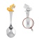 Child Silver Spoon 'Yellow Shade Puppy and Clock'. View 2